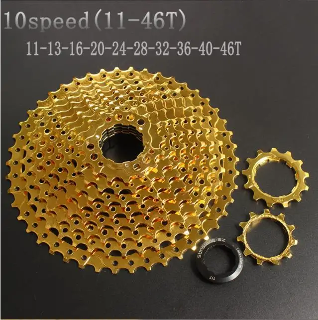 SUNSHINE-SZ 11-46 T 10 скоростная кассета 10 s Gold Freewheel MTB горный велосипед стальные золотые звездочки для системы деталей