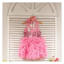 Baby girls dress 2017 Brand New Girls princess dress children's birthday party sequined dress pink tutu kids free shipping