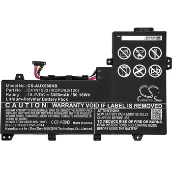 

Cameron Sino 3300mAh Battery For Asus Q524U Q524UQ-BBI7T14 Q534U Q534UX-B UX560UQ,0B200-02010200 C41N1533 (4ICP3/82/120)
