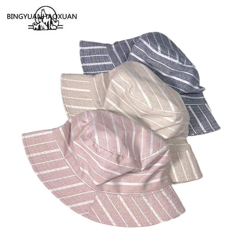 

Beach Hat Real Solid Cloth Cap Female Basin Of Spring And Summer Sunshade Folding Hat Han Edition Stripe New Fisherman Of 2018