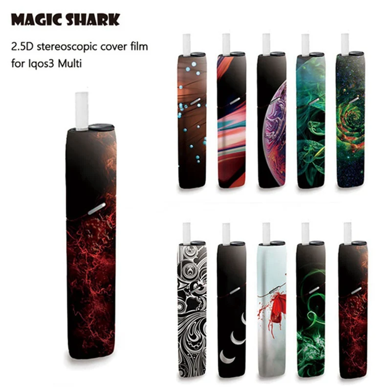 

New 2.5D Stereo Film STICKER 10 Pattern 3M Adhesive Printing Label Sticker Skin Suitable For IQOS 3 Multi