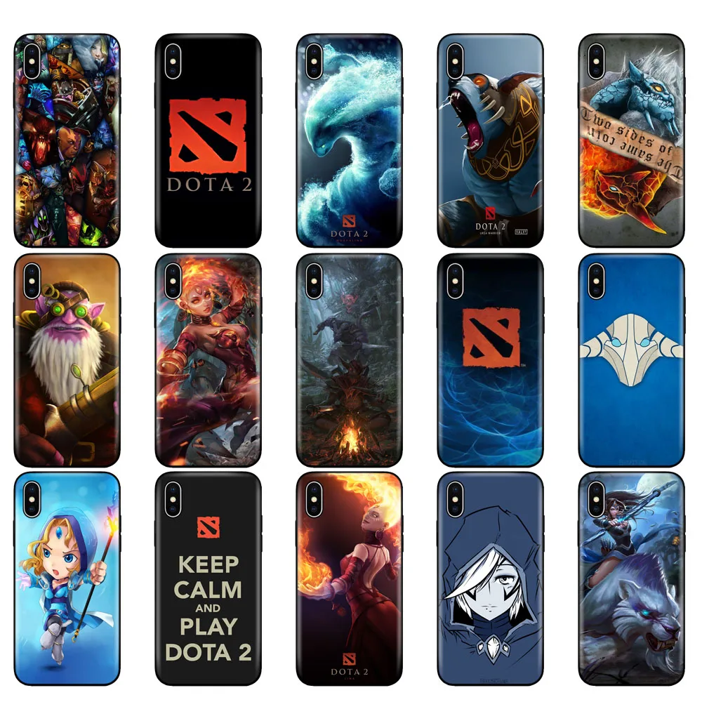 Черный ТПУ чехол для iphone 5 5s se 6 6s 7 8 plus x 10 силиконовый XR XS 11 pro MAX case dota 2|Бамперы| |