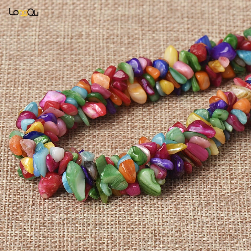 

Free Shipping Jewelry 5-8mm Natural Rainbow Stone Irregular Coral Chip Bead Necklace Party