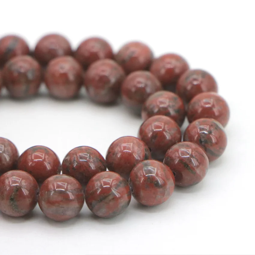 Dark Red Bloodstone Jasper Loose Beads (12)