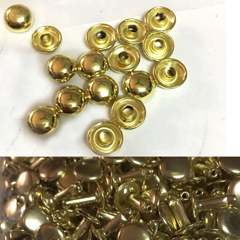 1000 Sets Double Mushroom Domed Rivet Cap Stud Rapid Leather craft Metal Leathercraft Punk Spike
