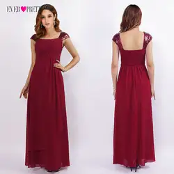 Бордовые Длинные платья выпускного вечера 2018 когда-либо довольно блестками плечо плиссированные шифоновые vestido de festa вечернее платье vestido