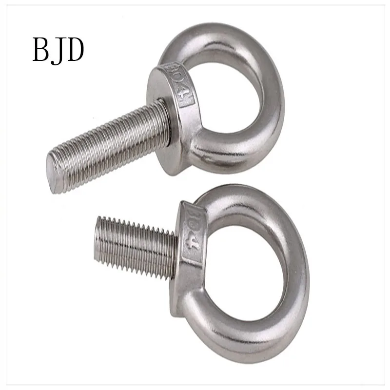 580 M3 M4 M5 M6 M8 M10 M12 Eye Bolt 304 Stainless Steel Marine Lifting Eye Screws Ring Loop Hole For Cable Rope Eyebolt M3 5Pcs
