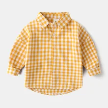Летняя детская одежда рубашки в клетку для мальчиков топы с длинными рукавами, повседневные хлопковые детские рубашки, BC574
