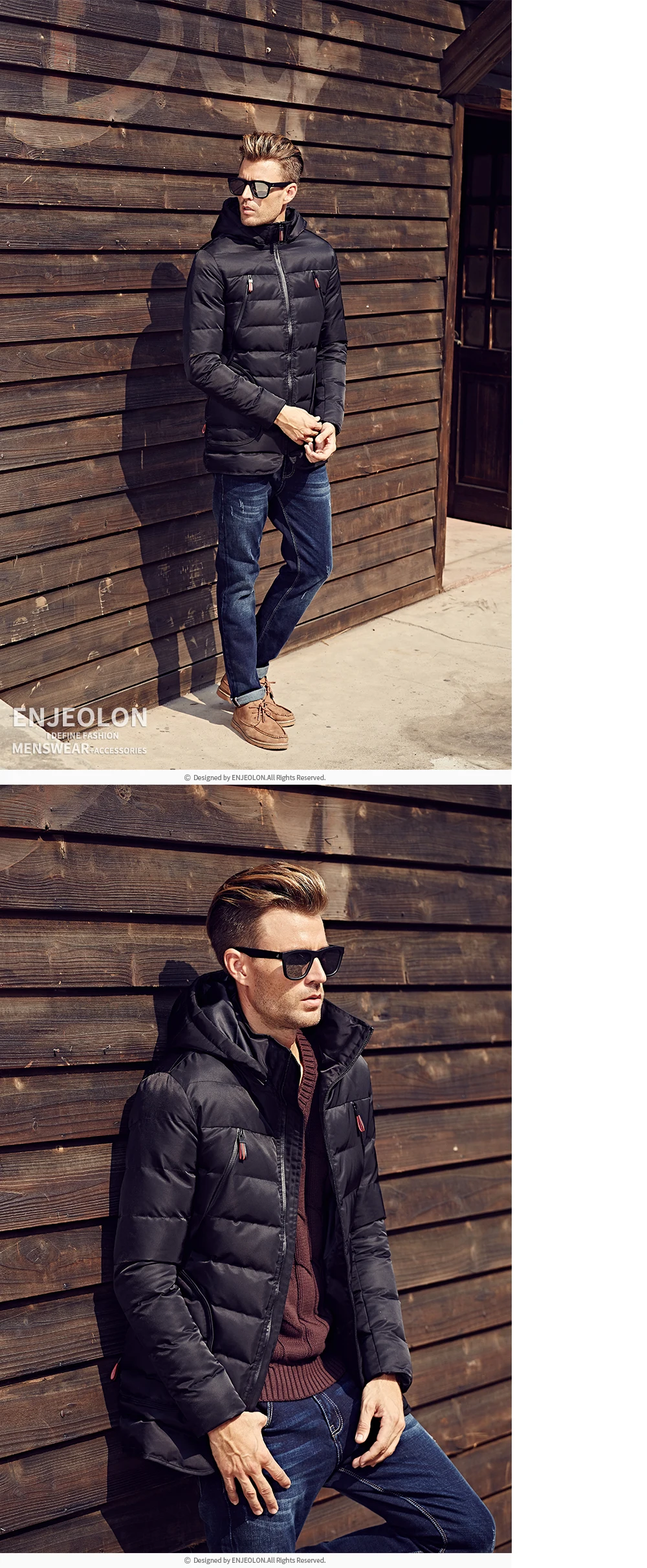 Enjeolon бренд хлопок ватник с капюшоном Длинные мужские куртки и пальто парка пальто Для мужчин Костюмы толстый стеганый черное пальто Для