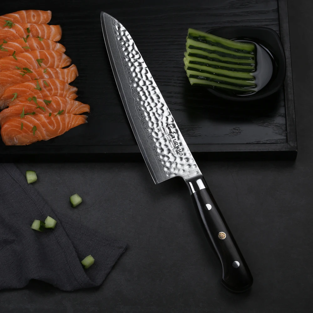 TURWHO 8 2 дюймовый дамасский нож шеф повара качественный Gyuto 67 слоев японские