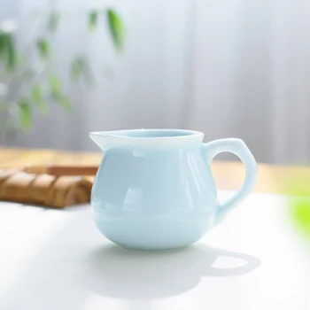 

140ML Brief Solid Color Ceramic Porcelain Hand Grip Fair Cup Kung Fu Tea Set Accessories Home Cha Hai Puer Black Tea Cup Mugs