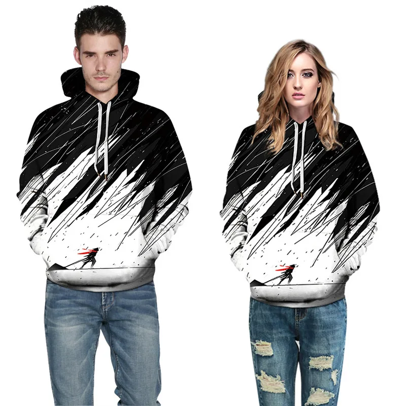 

RUNNING CHICK Abstract digital printing sports coat lovers wear 3D hoodie pullover Wholesale