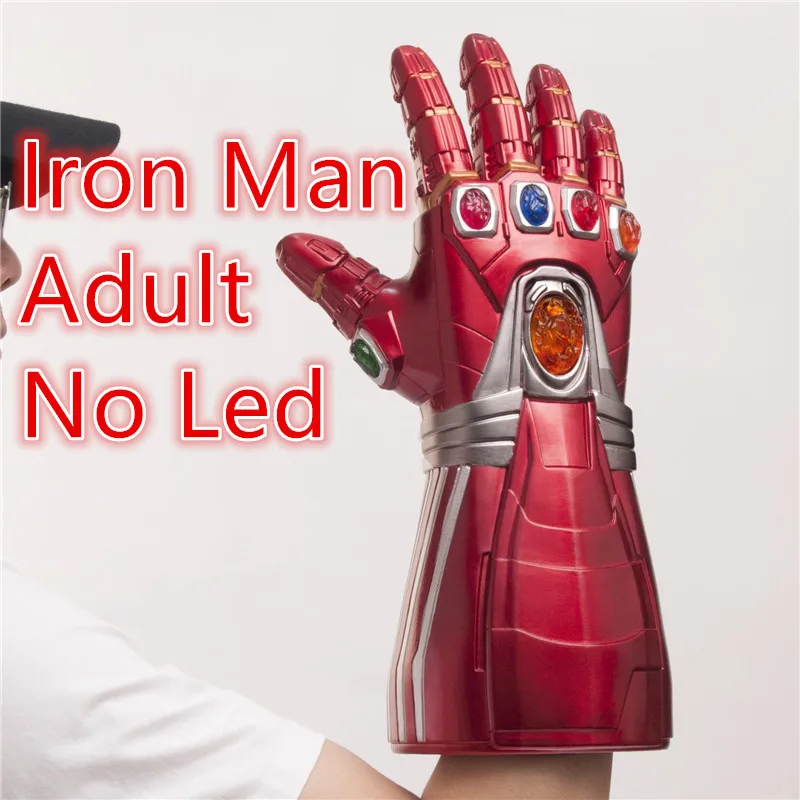 Военная перчатка светодиодный светильник фигурка косплей перчатки Таноса светодиодный светильник реквизит Хэллоуин Детский подарок - Цвет: Iron Man Adult NoLed