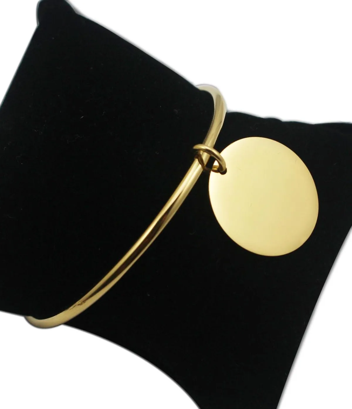 Fashion Bracelet Bracelet & Bangle Laser /Name Round Charm Pendant Gold Color France Style Jewelry