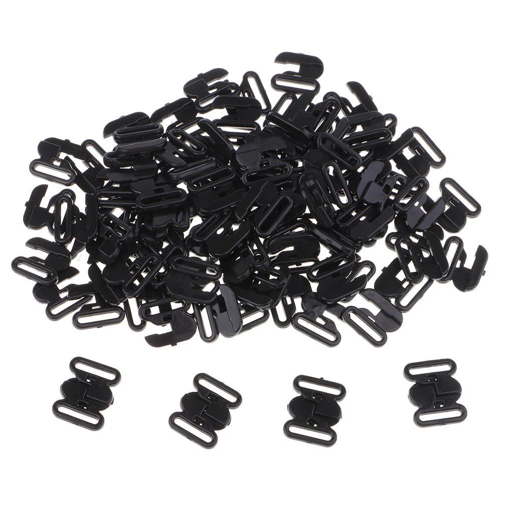 Phenovo 50 Sets Plastic Bra Strap Adjuster Slider Hook Lingerie Buckle Clips Bikini Fasteners