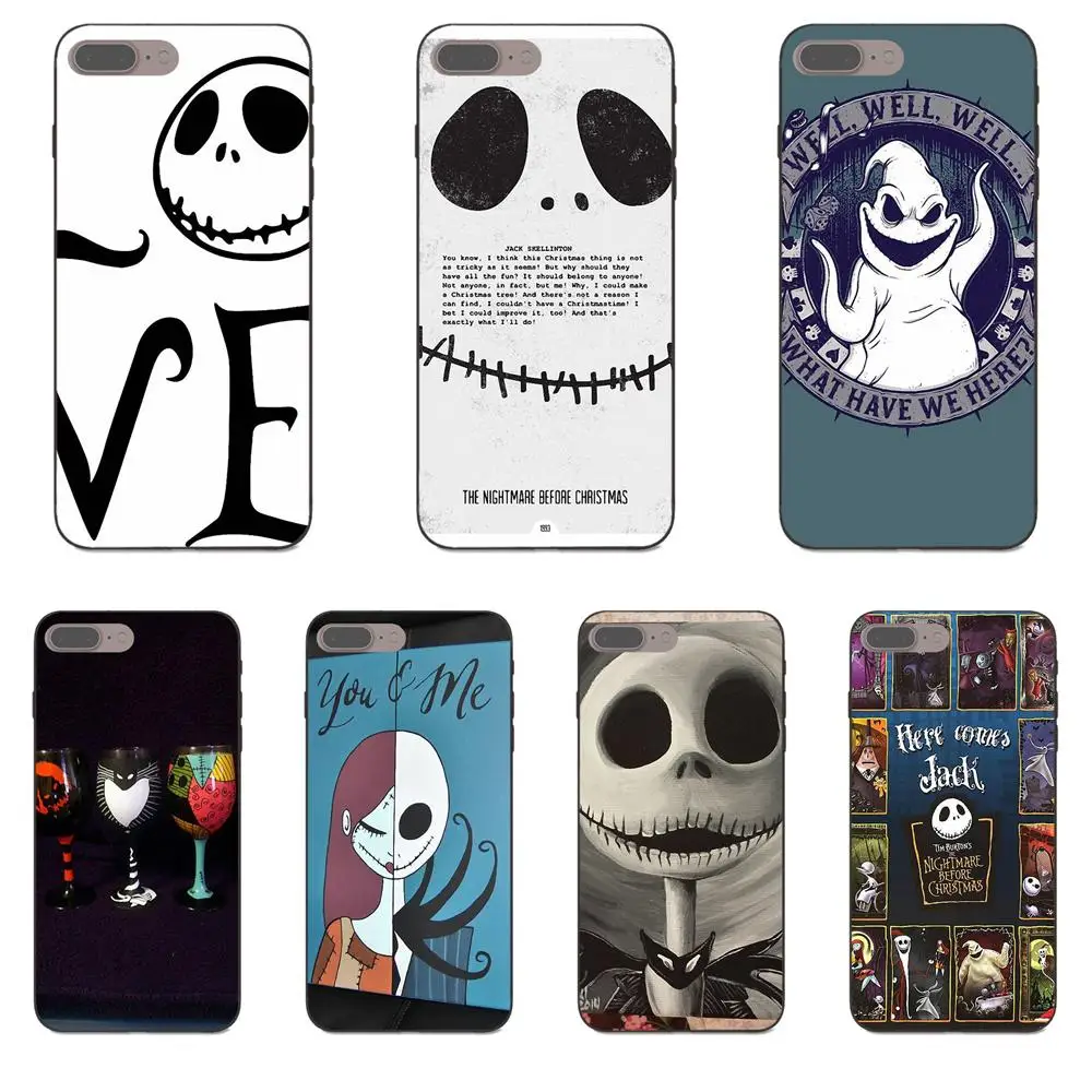 

Soft Silicone TPU Black Best Cases For Apple iPhone 4 4S 5 5S SE 6 6S 7 8 Plus X XS Max XR Jack Nightmare Before Christmas