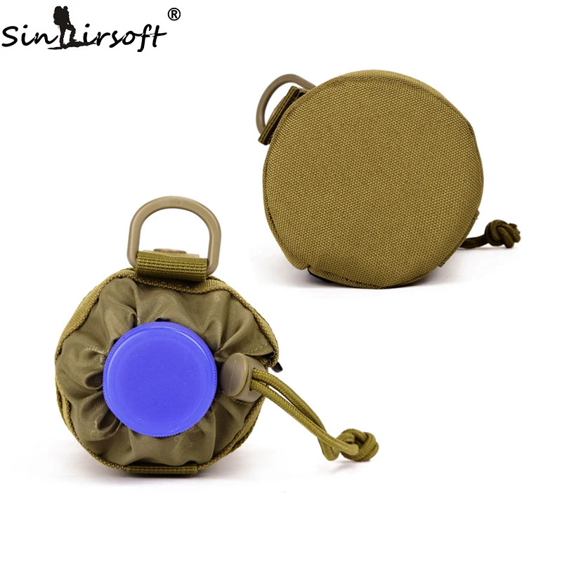 SINAIRSOFT MOLLE System Water Bottle Climbing Bags D-ring Holder Drawstring Pouch Army Durable Travel Hiking Water Bag