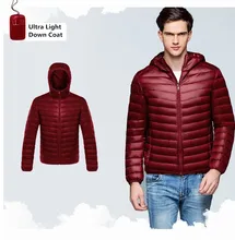 Man Autumn Jacket 90% White Duck Down Jackets Men Hooded Ultra Light Down Jackets Winter Warm Coat Parkas