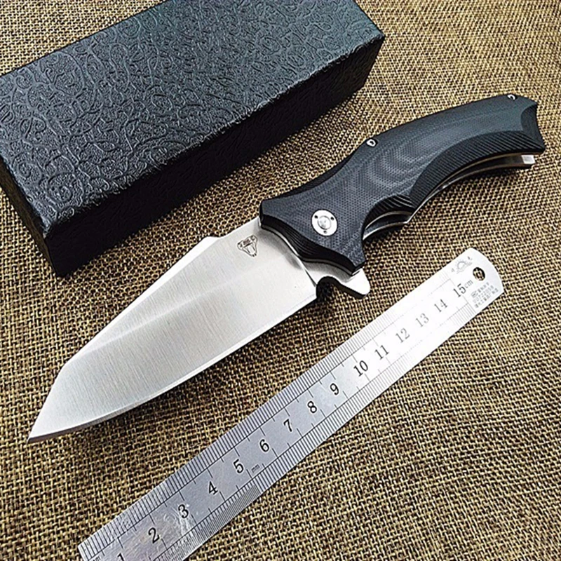 

New outdoor tactical folding knife 9cr18mov blade G10 handle survival pocket camping hunting knife ball bearing EDC Tools