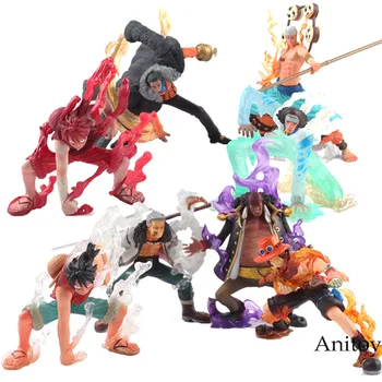

One Piece Figure Anime Luffy Enel Aokiji Kuzan Sir Crocodile Smoker Marshall D Teach PVC Action Figure Toys 4pcs/set 8-13.5cm
