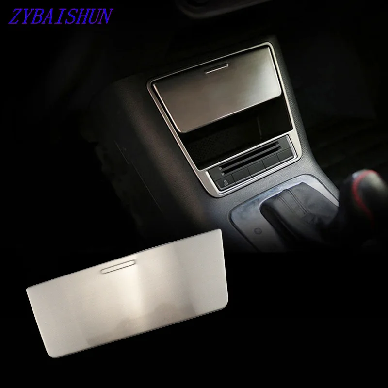 

Car center console storage box stainless steel flake cover sticker for Volkswagen vw tiguan 2010 2011 2012 2013 2014 2015