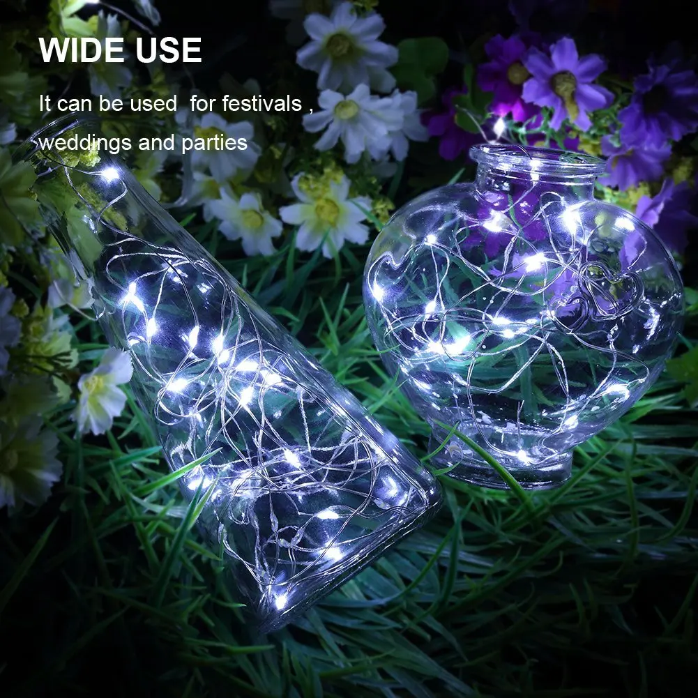 6Pack 2M 20 LEDs LED String Fairy Light Copper Wire String Light Battery Powered For Holiday Wedding Party Christmas D40