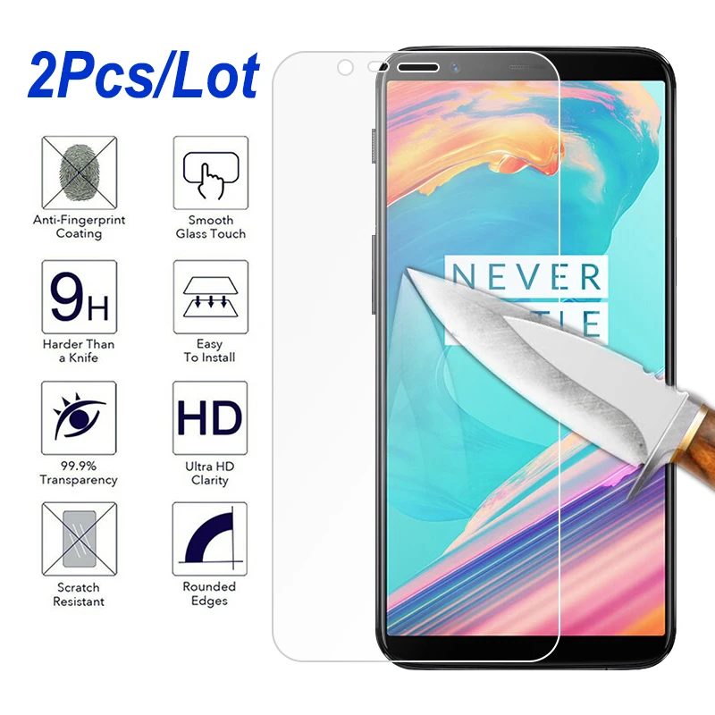 

2Pcs Premium Tempered Glass For Oneplus 6 For 1+6 5T 6T 3T Protective Glass Film For One Plus 5 3 6 6T Clear Safety Glass Film