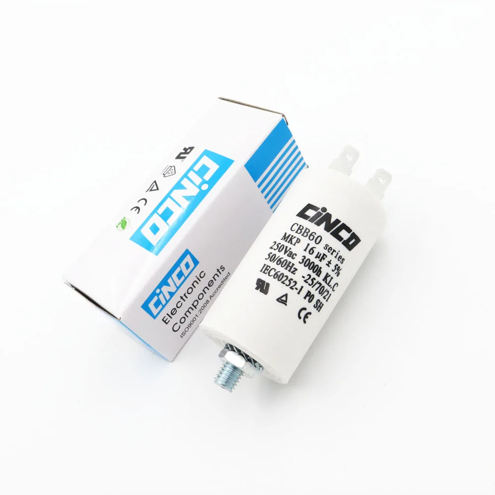 

16MFD 250VAC CBB60 Motor Run Capacitors Polypropylene Film Ac 250V 220V Water Pump electrical Capasitor engine 16uf 16mf