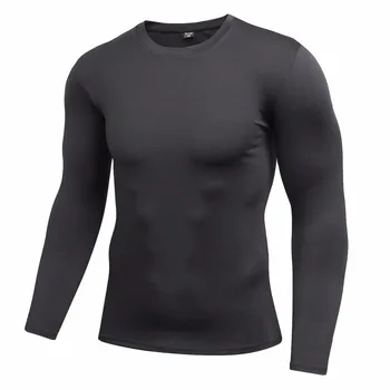 

Mens Quick Dry Fitness Compression Long Sleeve Runnning Shirt Baselayer Body Under Shirt Tight Sports Gym Wear Top Shirt New