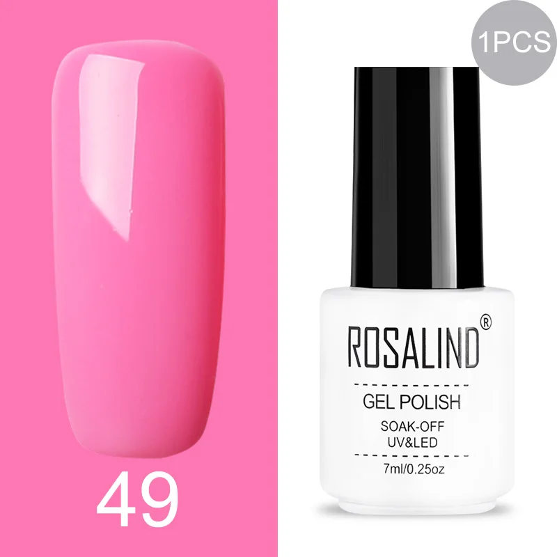 ROSALIND Gel Varnish Set For Manicure Hybrid Nail Art Top Coat Primer - Цвет: 49