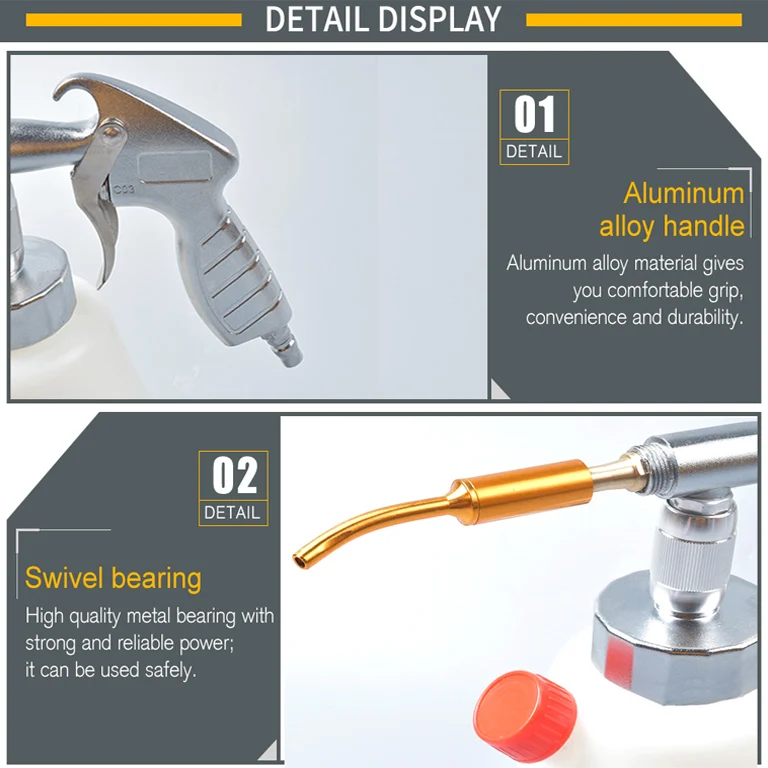 Tornador внутренний пистолет для глубокой очистки автомобилей с воздушным приводом Автомойка стальное оборудование Tornado пистолет