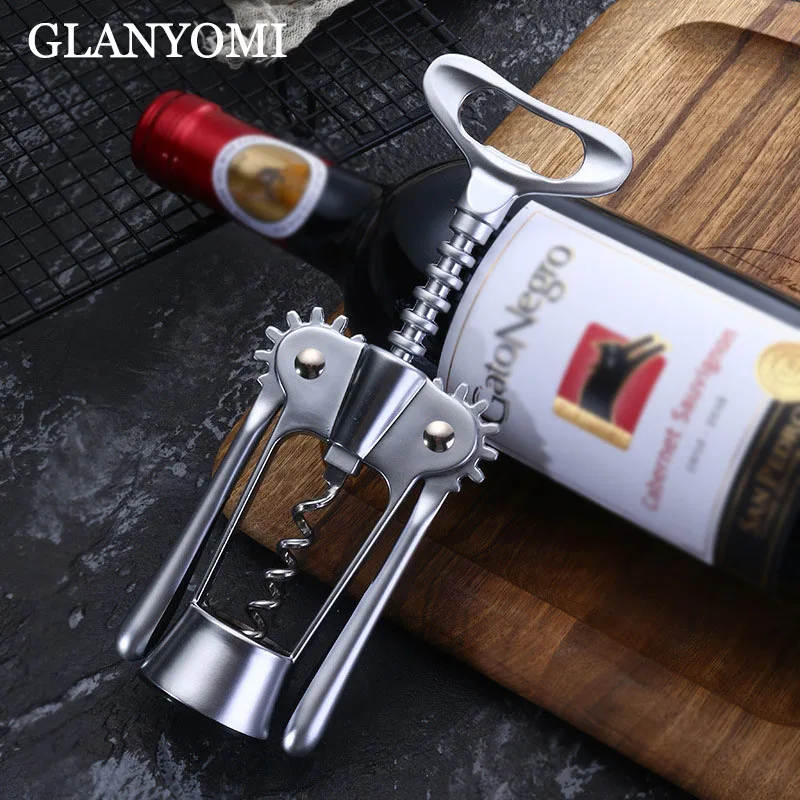 

Wine Opener Corkscrew, Zinc Alloy 2-in-1 Red Wine Beer Bottle Opener Corks Remover, Handheld Design Flat Screw, Kitchen Tools