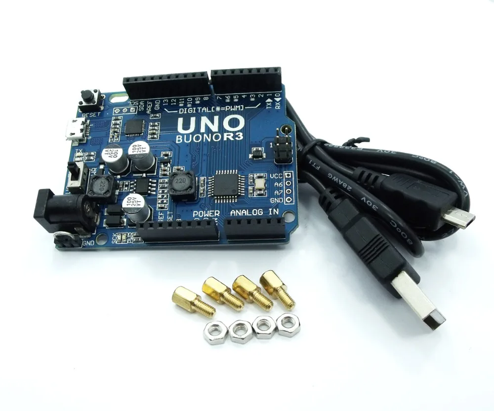 Compatível para Arduino Buono Melhorou 3.3 v – 5 Selecionável Micro Cabo Usb Atmega328p Uno r3
