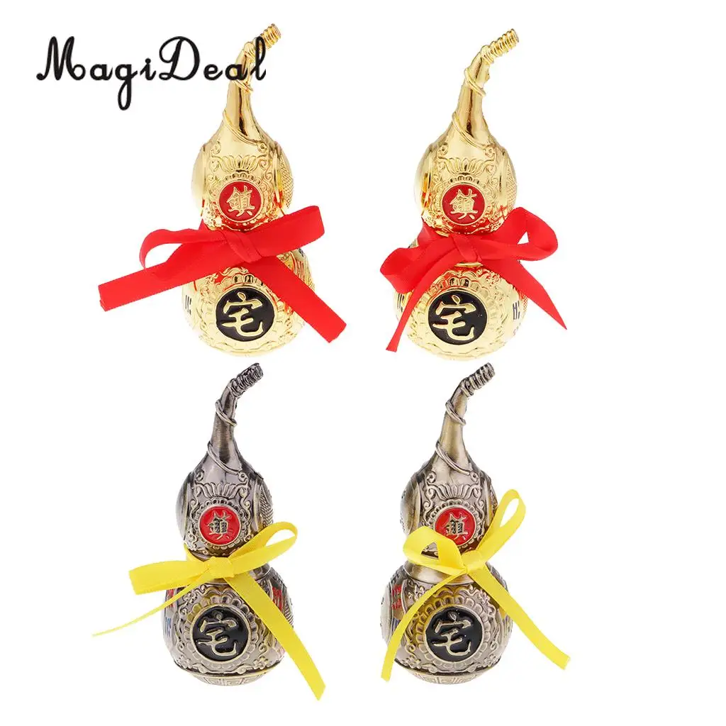 MagiDeal Vintage Chinese Fengshui Wu Lou Hu Lu Gourd Amulet Metal Crafts Accessory for Home Decoration Ornaments Collectables