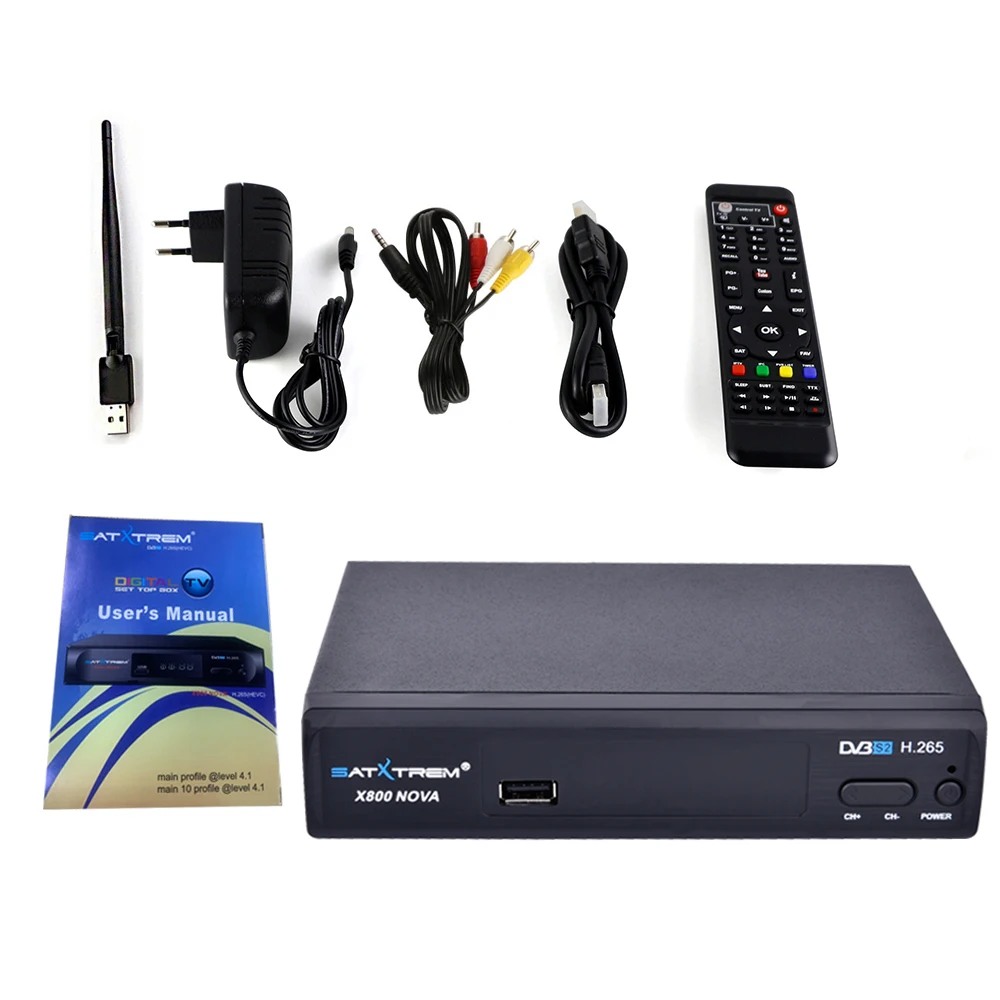 Satxtrem X800 Nova Ccam IP ТВ спутниковый ресивер с MT7601 Wifi DVB S2 H.265 рецептор Испания USB ТВ Тернер приемник Azamerica