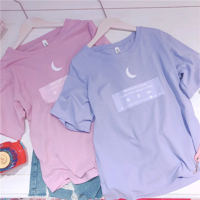 

Japane Sailor Moon fashion cute sweet pink casual large size Best Friends Summer female New short-sleeved Harajuku Cotton Tshirt