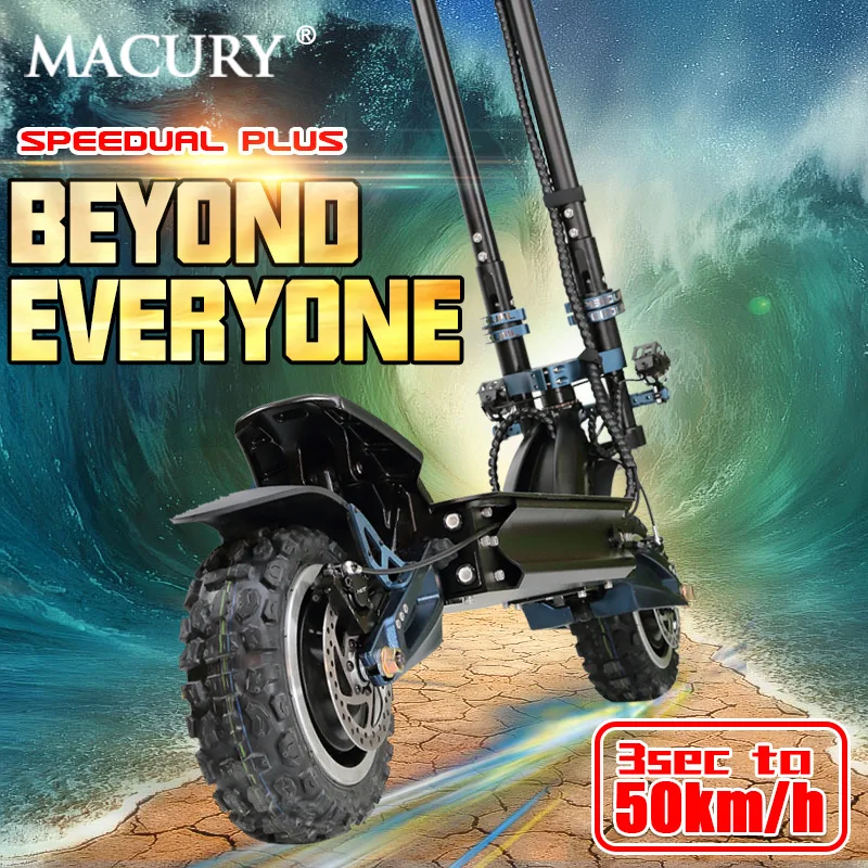 Cheap Macury Speedual Plus 11 Inch Dual Motor Electric Scooter 72V 3200W Off-road E-scooter 110km/h Double Drive Zero 11X  Off Road 3