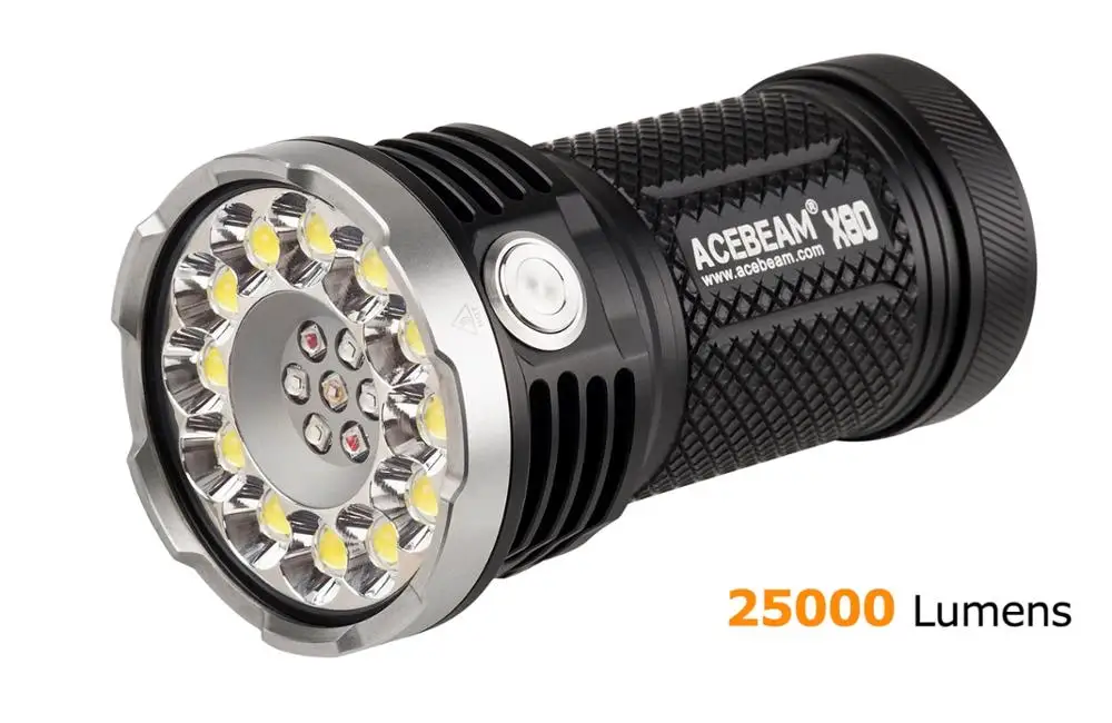 ACEBEAM X80 ручной фонарь 12 * CREE XHP50.2 Светодиодный max 25000LM дальность луча 332 м факел + 4*18650