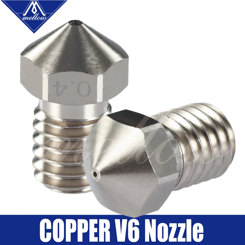 

Mellow Top NF-v6 Plated Copper Nozzle Durable Reduce Stick For 3D Printer Hotend Nozzles For M6 E3d V6 Hotend BLV Mgn Cube