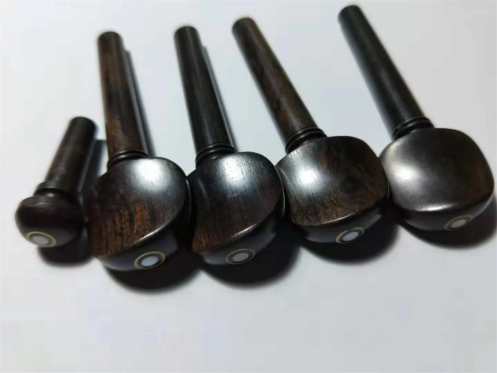 

5 Sets Violin Pegs Ebony Pegs Natural Color 4/4 Including 20 PCs Pegs and 5 PCs End Pin