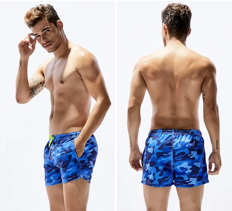 Летние мужские пляжные шорты полиэстер Повседневное Для мужчин нижнее белье пляжная одежда Для мужчин шорты камуфляж быстро сохнут отдыха