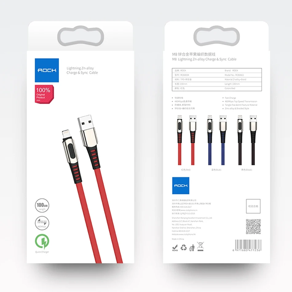 ROCK 3в1 USB кабель для iPhone XS MAX XR X 8 7 6 кабель Micro usb type C кабель для samsung S10 S9 Быстрая зарядка 3.6A шнур зарядного устройства