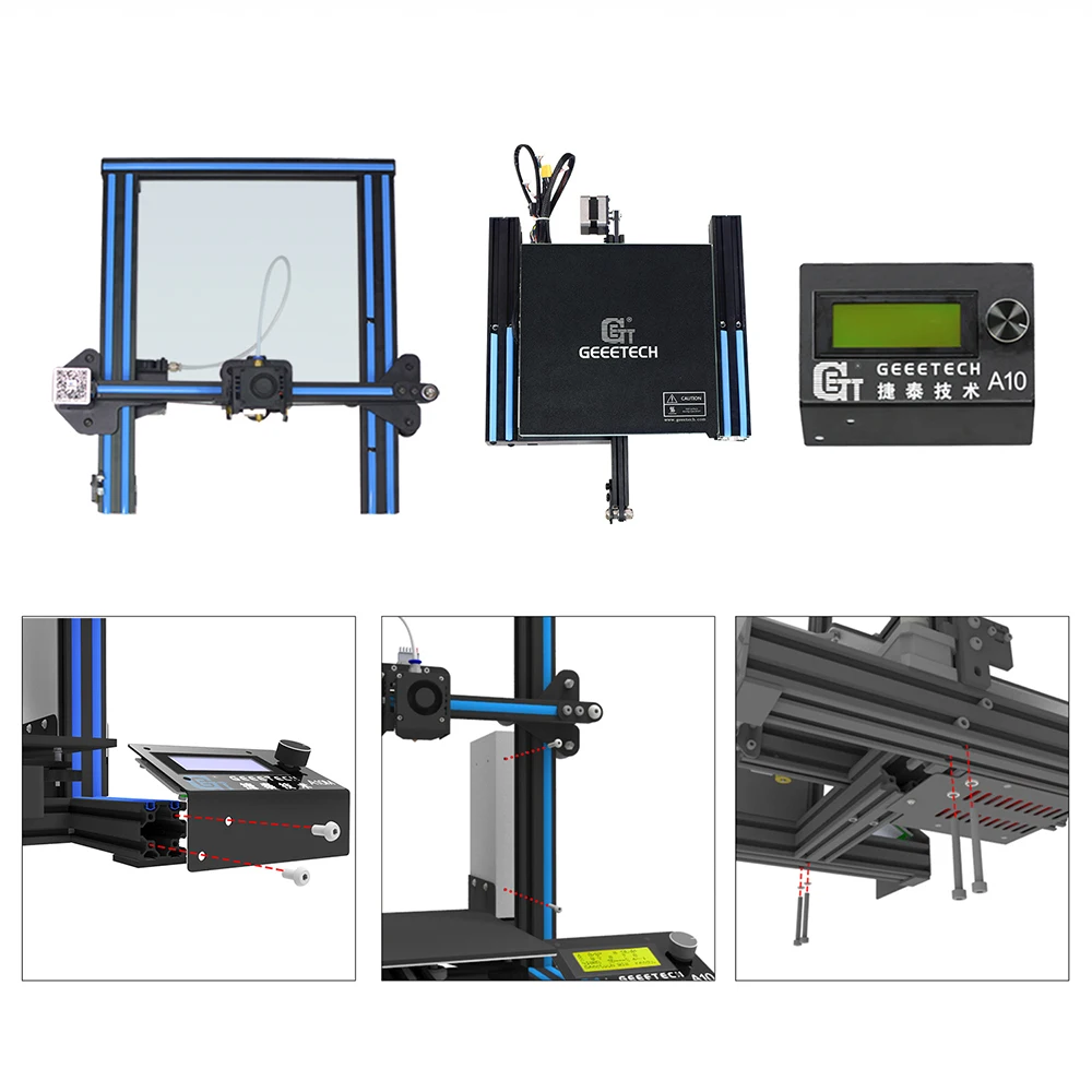 GEEETECH A10 3d принтер быстро Собранный 220*220*260 суперпластина с открытым исходным кодом прошивки датчик накаливания PLA LCD2004 с FDM CE