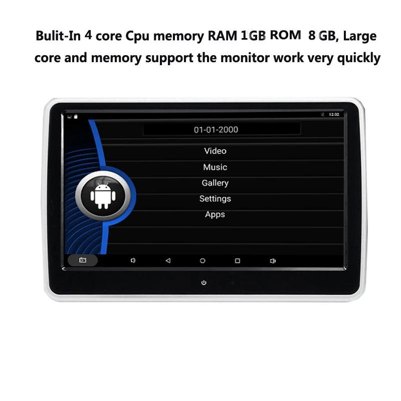 Cemicen 10,1 дюймов Автомобильный подголовник монитор Система Android 6.0.1 с wifi ips сенсорный экран MP5 плеер с USB/SD/Bluetooth/динамик