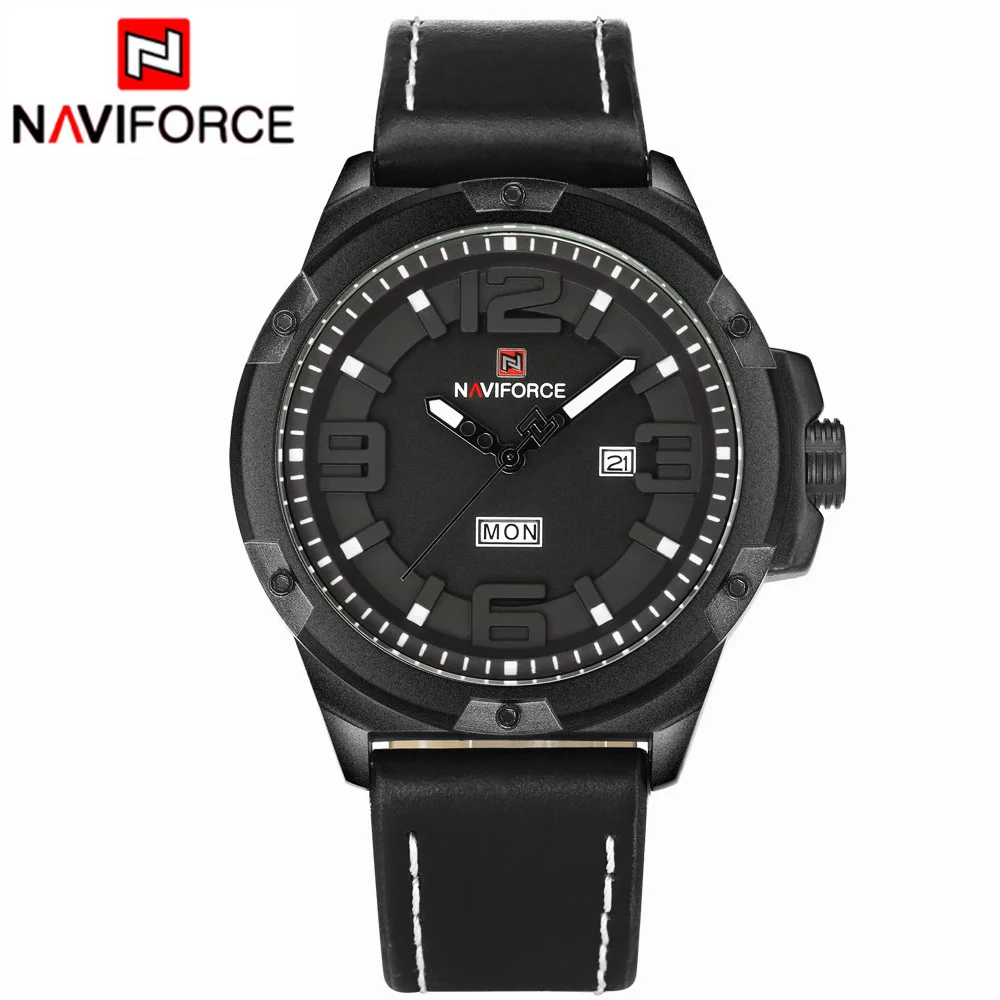 Часы наручные NAVIFORCE Мужские кварцевые аналоговые роскошные Брендовые спортивные