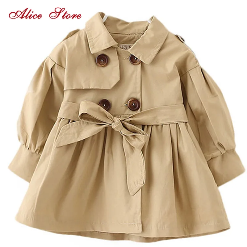 Goedkoop Alice Herfst Winter Kinderkleding Baby Meisje Windjack Mode Effen Kleur Top Voor 1 6Yrs Oude Kinderen K1