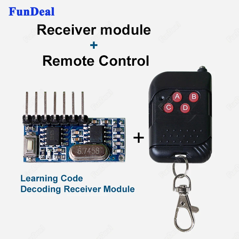 433mhz Rf Receiver Learning Code Decoder Module Wireless 4 Ch Channel ...