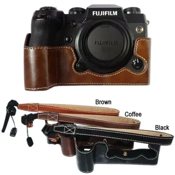 

PU leather Camera Case Half Body Camera Bag Cover For Fujifilm XH1 Fuji X-H1 camera case