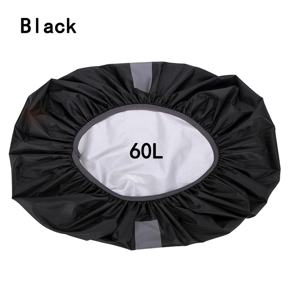 Black 60L Уличная сумка для инструментов рюкзак с защитой от дождя дождевик водонепроницаемый со светоотражающей полоской для походов кемпинга путешествий 35-80L - Цвет: Black 60L