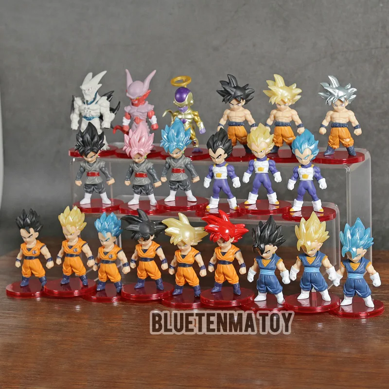 

21pcs/set Dragon Ball Z figure Super Saiyan Son Goku Freeza hair vegetto vegeta freeza Migatte no Gokui PVC Action Figure toy